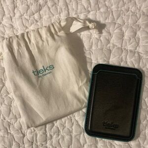Tieks Black Leather Phone Card Holder